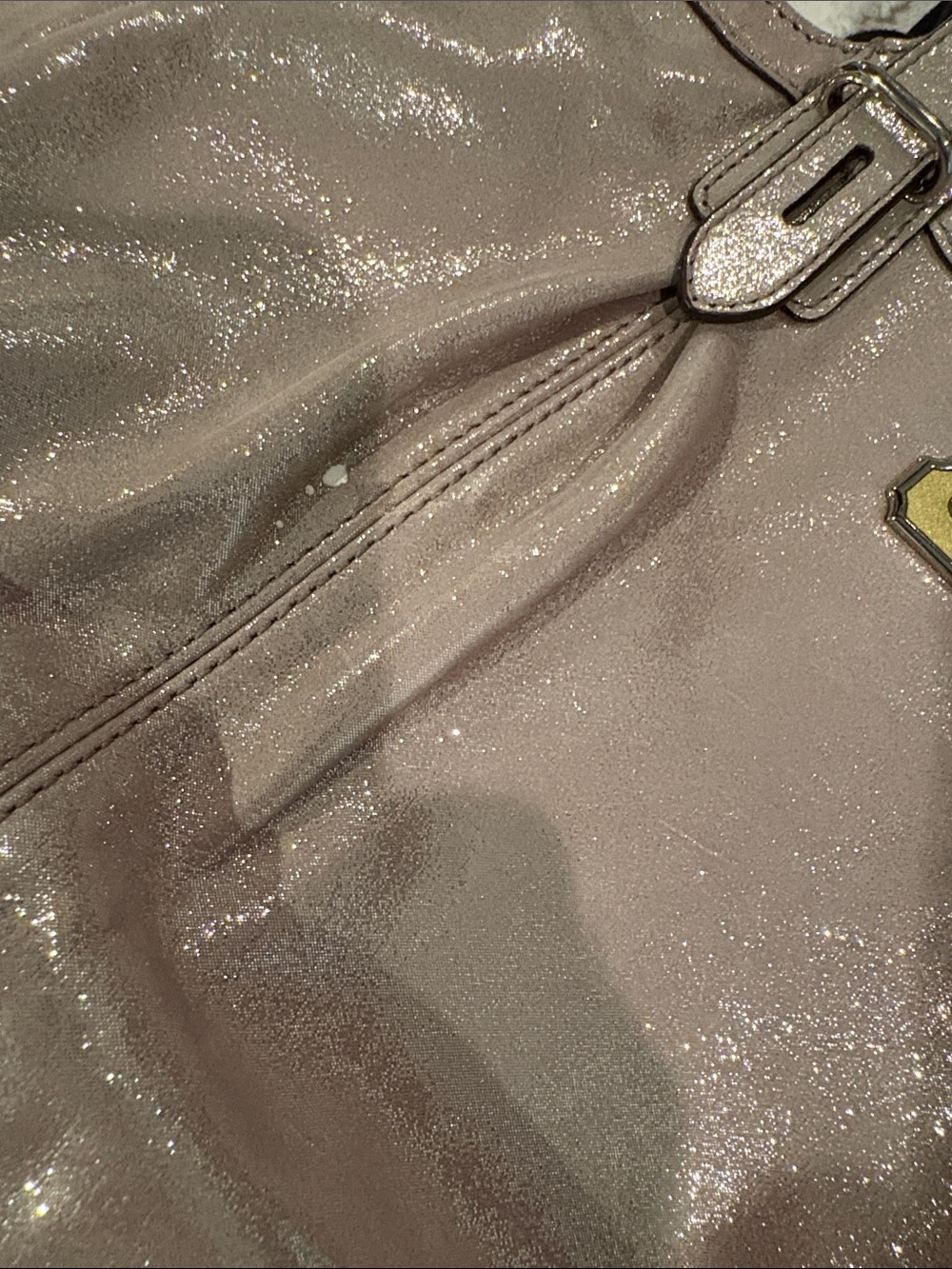COACH  metallic Leather bag  in champagne - Picture 6 of 6